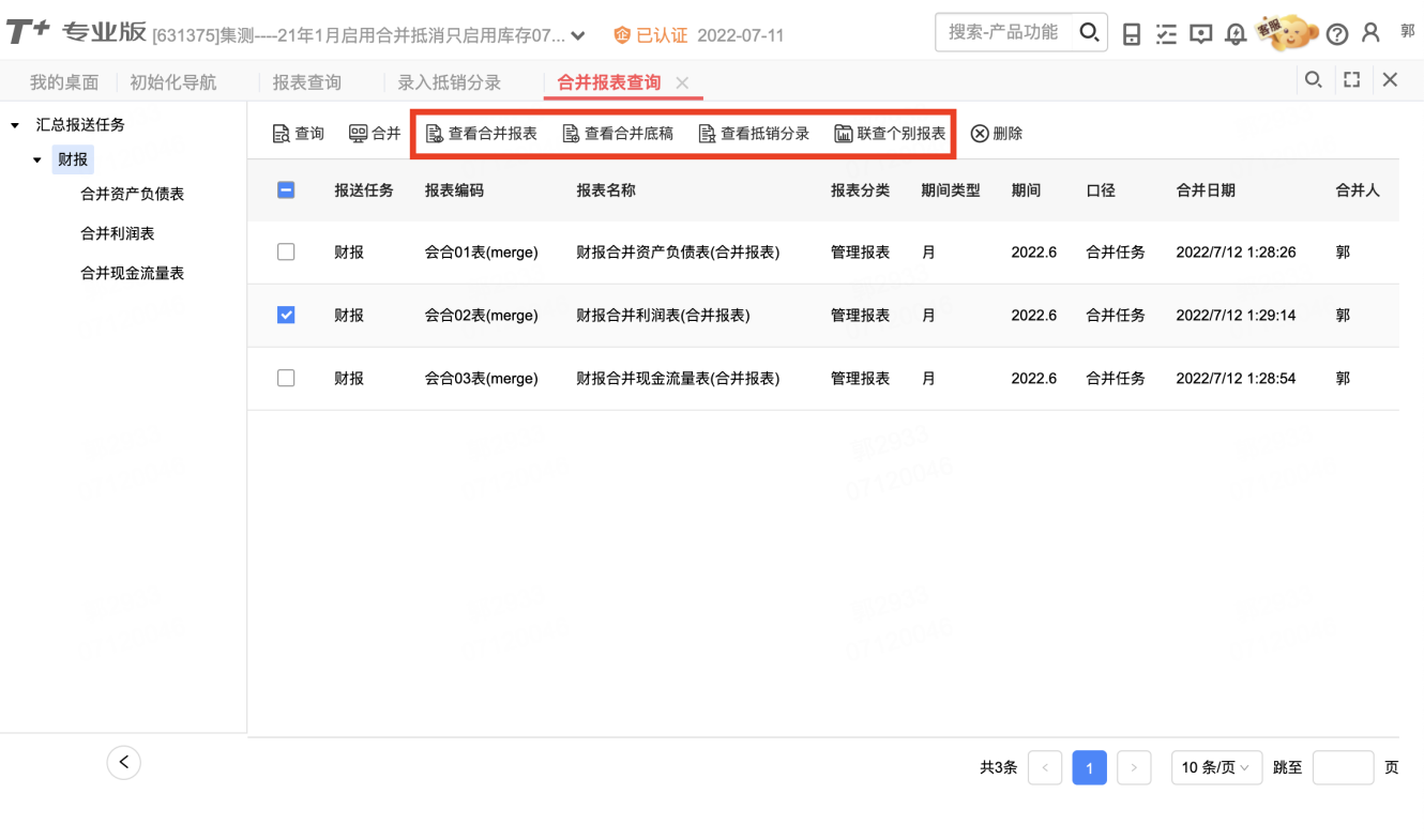 T+合并报表9